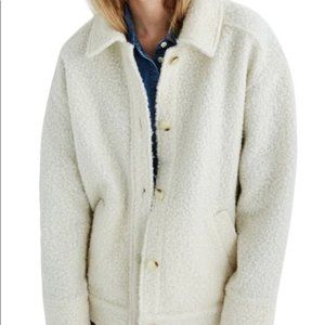 NWT Madewell Boucle Bomber Cream Sherpa Jacket S